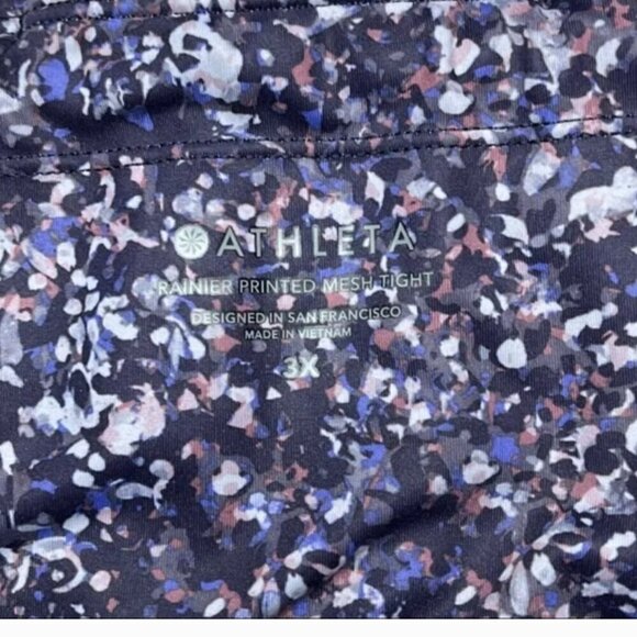 Athleta Printed Mesh Tight Sandstone Navy Purple size 3X - Picture 6 of 6